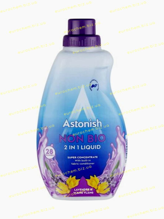 Супер-концентрат гель для прання Astonish Non Bio 2 In 1 "Лаванда і Іланг-Іланг" без фосфатів універсальний 840 мл (С3360/5060060210400) - Зображення 2