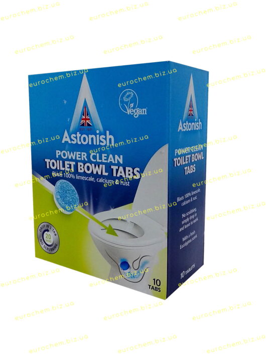 Таблетки для миття унітазу Astonish Toilet Bowl Tabs від вапняного нальоту, кальцію та іржі / 10 капсул (048256221848) - Зображення 3